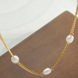 Daily Pearl Necklace Gold