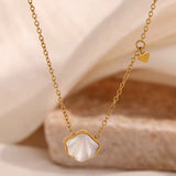 Heart Shell Necklace Gold