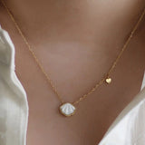 Heart Shell Necklace Gold