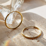 Solid Slim Hoop Earrings Gold