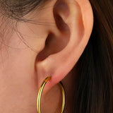 Solid Slim Hoop Earrings Gold