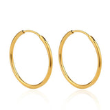 Solid Slim Hoop Earrings Gold