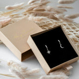 Moon & Star Hoop Earrings Classic Silver