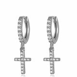 Anneaux Croix Zircon Argent