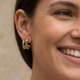 Dubai Rainbow Hoop Earrings Gold