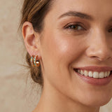 Dubai Rainbow Hoop Earrings Gold