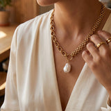 Aurora Pearl Necklace Gold