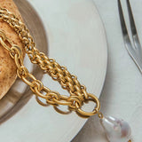 Aurora Pearl Necklace Gold
