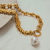 Aurora Pearl Necklace Gold