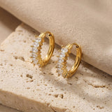 Baguette Hoop Earrings Gold