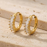 Baguette Hoop Earrings Gold