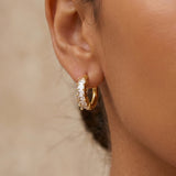 Baguette Hoop Earrings Gold