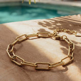 Big Paperclip Anklet Gold