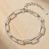 Big Paperclip Anklet Silber
