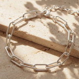 Big Paperclip Anklet Silber