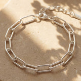 Big Paperclip Anklet Silber