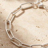 Big Paperclip Anklet Silber