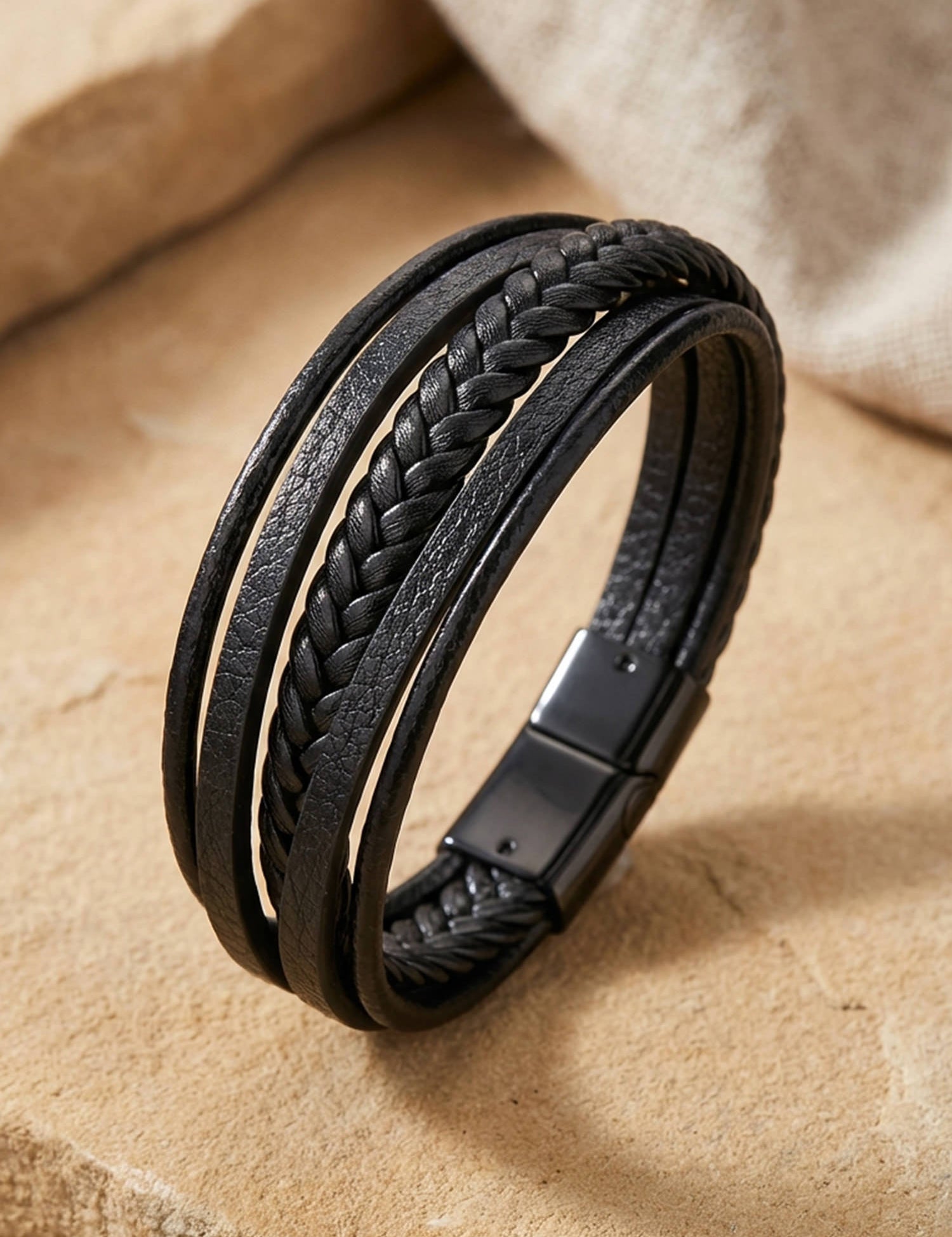 Bracelet Tressé Noir