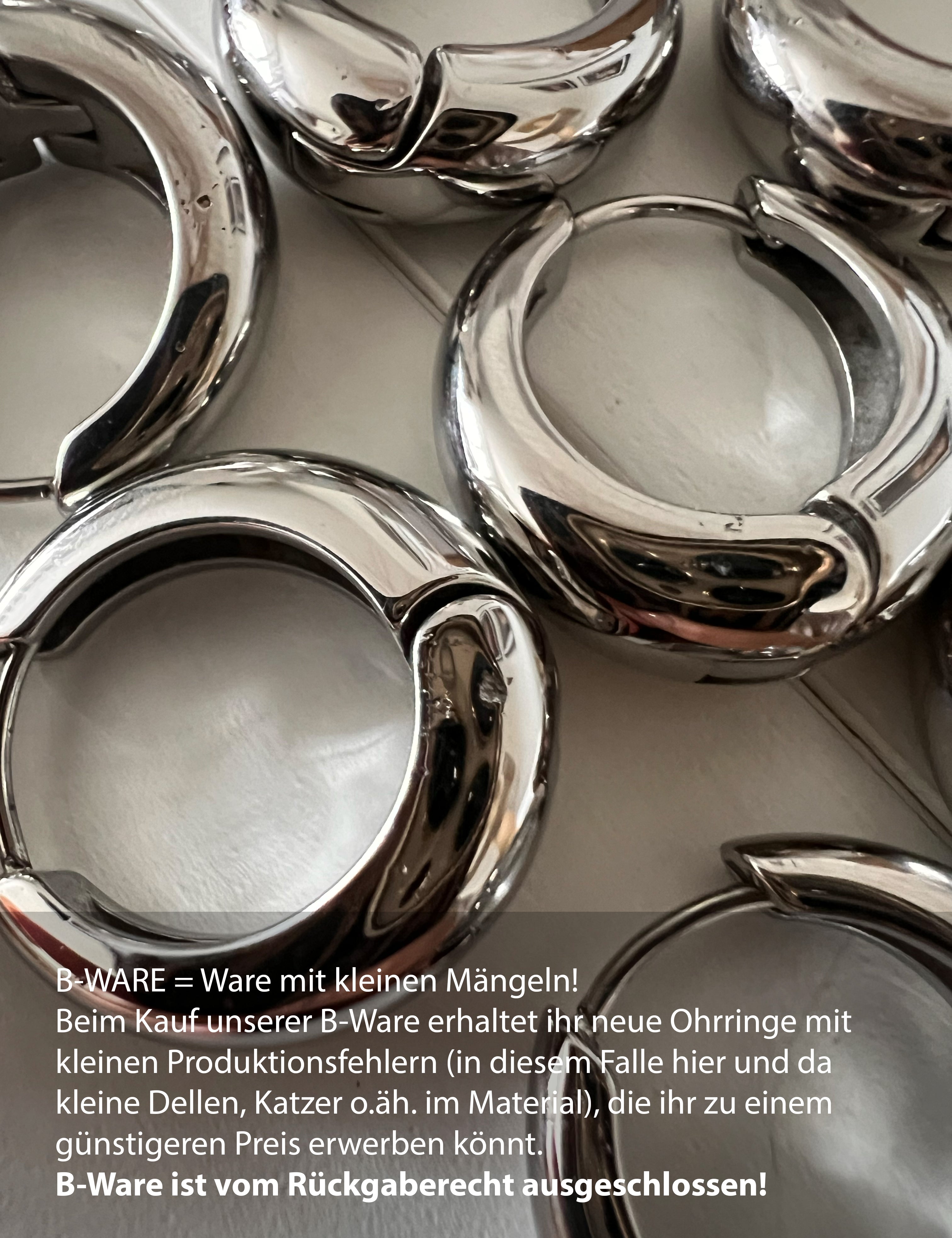 Boucles d'oreilles créoles épaisses en argent