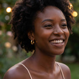 Hammered Hoop Earrings Medium Gold