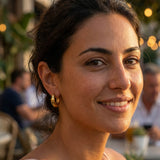 Hammered Hoop Earrings Medium Gold