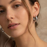 Boucles d'oreilles créoles épaisses en argent