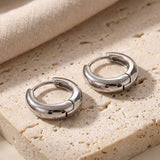 Boucles d'oreilles créoles épaisses en argent