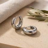 Boucles d'oreilles créoles épaisses en argent