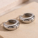 Boucles d'oreilles créoles épaisses en argent