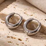 Boucles d'oreilles créoles épaisses en argent