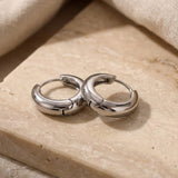 Boucles d'oreilles créoles épaisses en argent