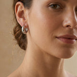 Boucles d'oreilles créoles épaisses en argent