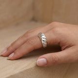 Croissant Ring Silber