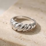 Croissant Ring Silber