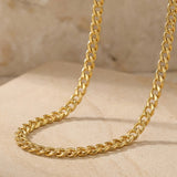 Curb Chain Necklace Gold