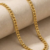 Curb Chain Necklace Gold