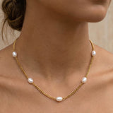 Daily Pearl Necklace Gold