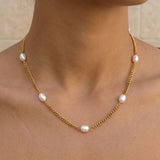 Daily Pearl Necklace Gold