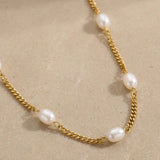 Daily Pearl Necklace Gold