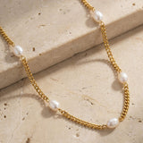 Daily Pearl Necklace Gold