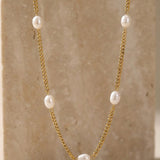 Daily Pearl Necklace Gold