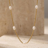 Daily Pearl Necklace Gold