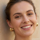 Double Layer Hoop Earrings Gold