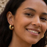 Double Layer Hoop Earrings Gold