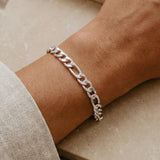 Figaro Chain Bracelet Silber