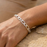 Figaro Chain Bracelet Silber