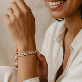 Figaro Chain Bracelet Silber