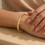 Hammered Coin Bangle Gold