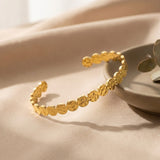 Hammered Coin Bangle Gold