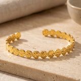 Hammered Coin Bangle Gold
